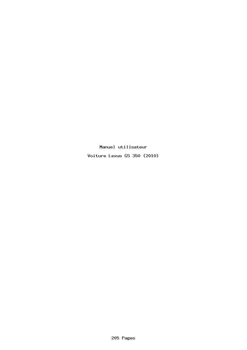 Page 1 de la notice Manuel utilisateur Lexus GS 350 (2010)