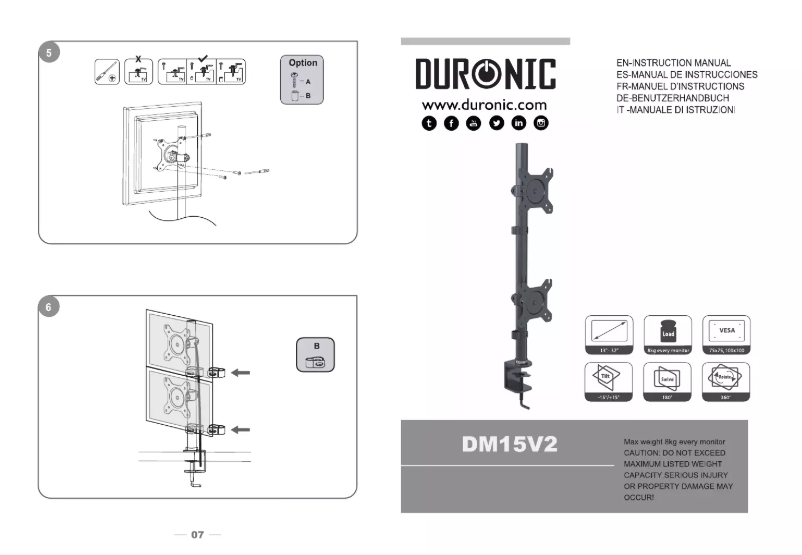 Page 1 de la notice Manuel utilisateur Duronic DM15V2