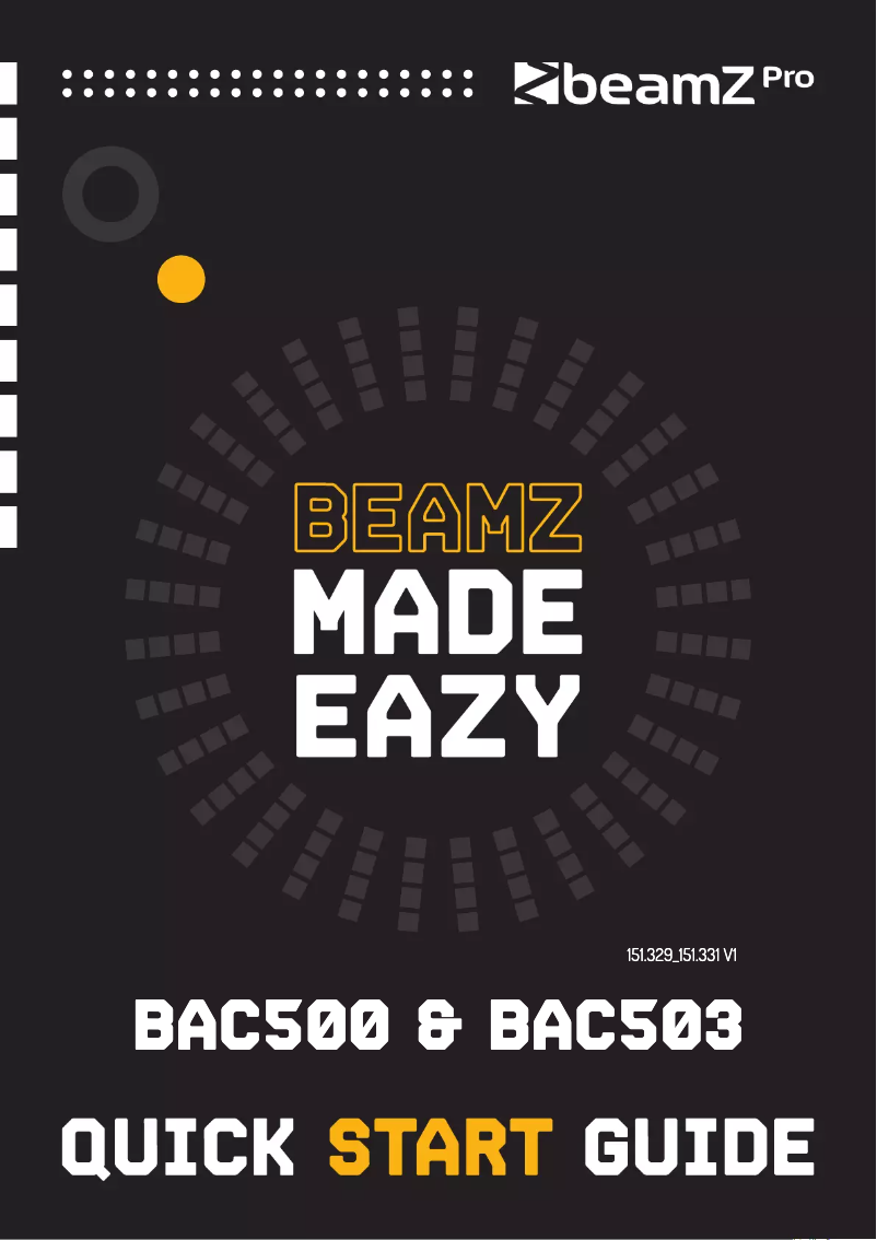 Page 1 de la notice Guide de démarrage rapide BeamZ BAC500