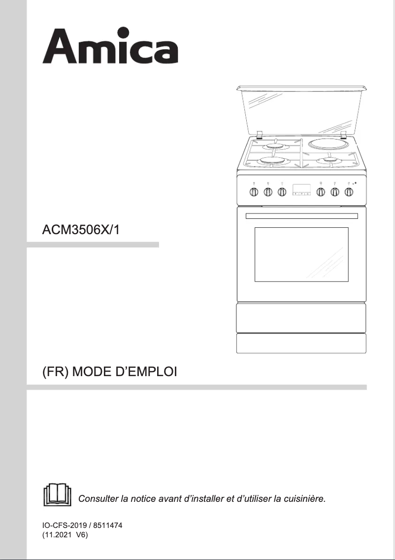Page 1 de la notice Manuel utilisateur Amica ACM3506X/1