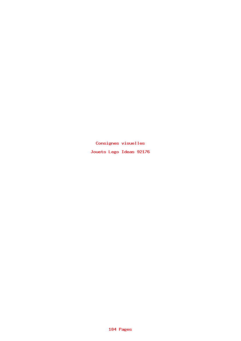 Page 1 de la notice Consignes visuelles Lego Ideas 92176