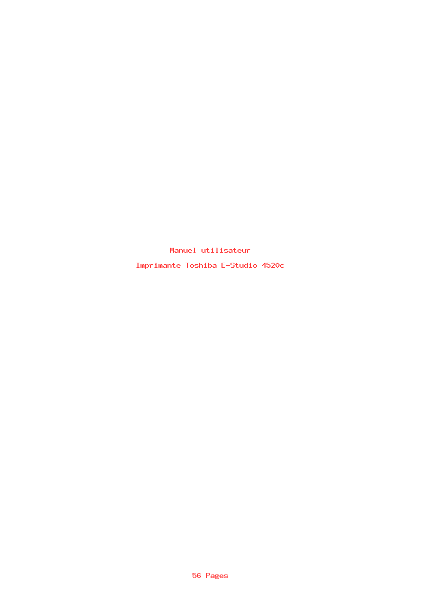 Page 1 de la notice Manuel utilisateur Toshiba E-Studio 4520c
