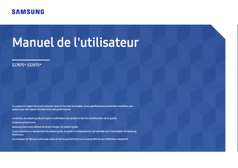 Page 1 de la notice Manuel utilisateur Samsung LS27R750QENXZA