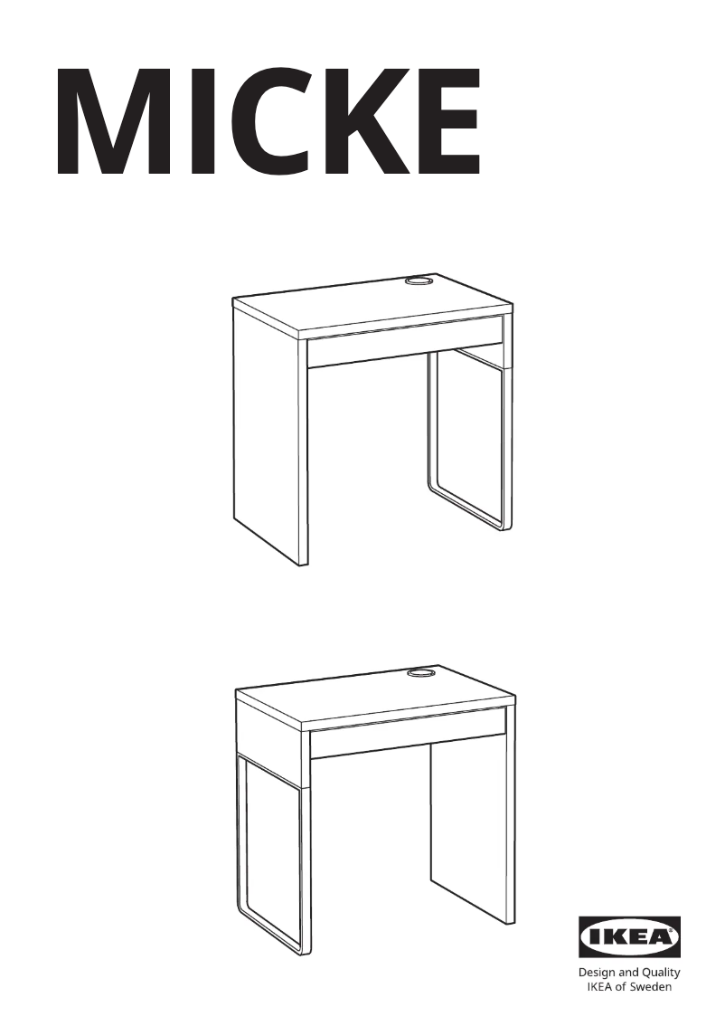Page 1 de la notice Manuel utilisateur Ikea MICKE 302.130.76