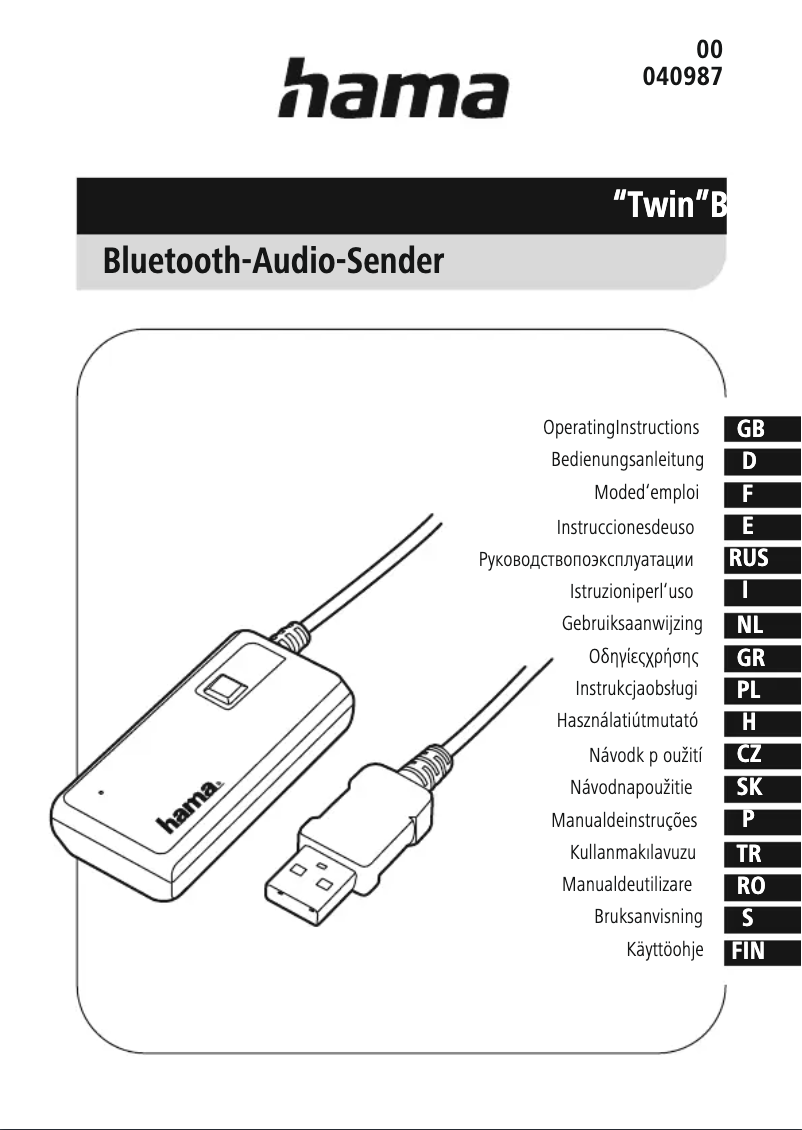 Page 1 of the manual User Manual Hama Twin