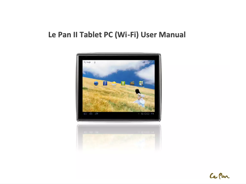 Page 1 de la notice Manuel utilisateur Le Pan II Tablet PC