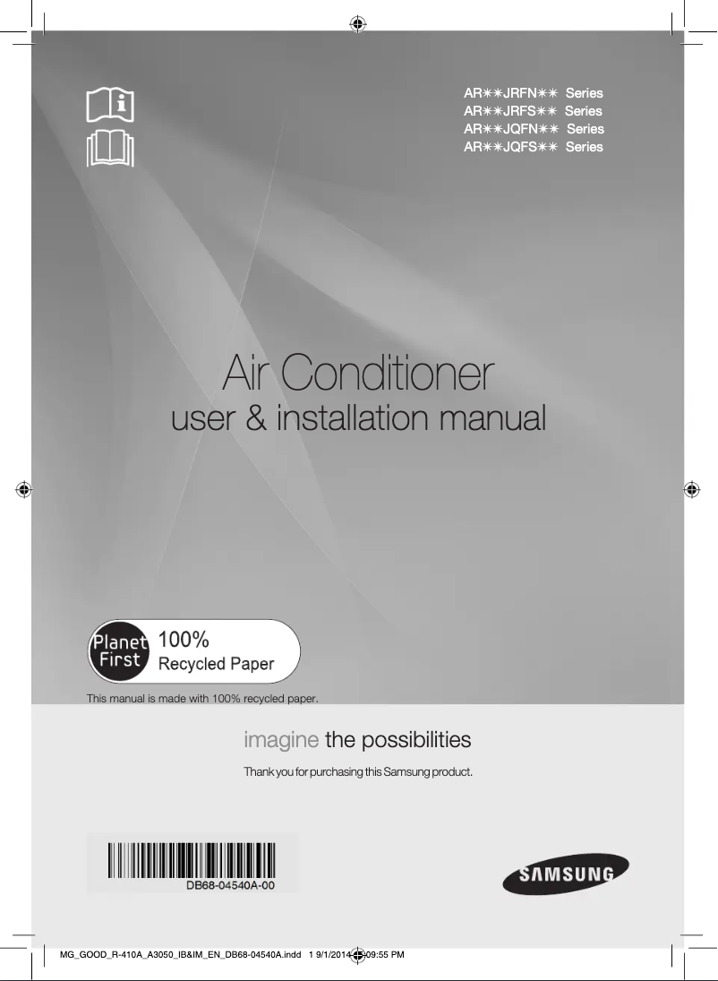 Página 1 del manual Manual de usuario Samsung AR18JRFSBWKXMG