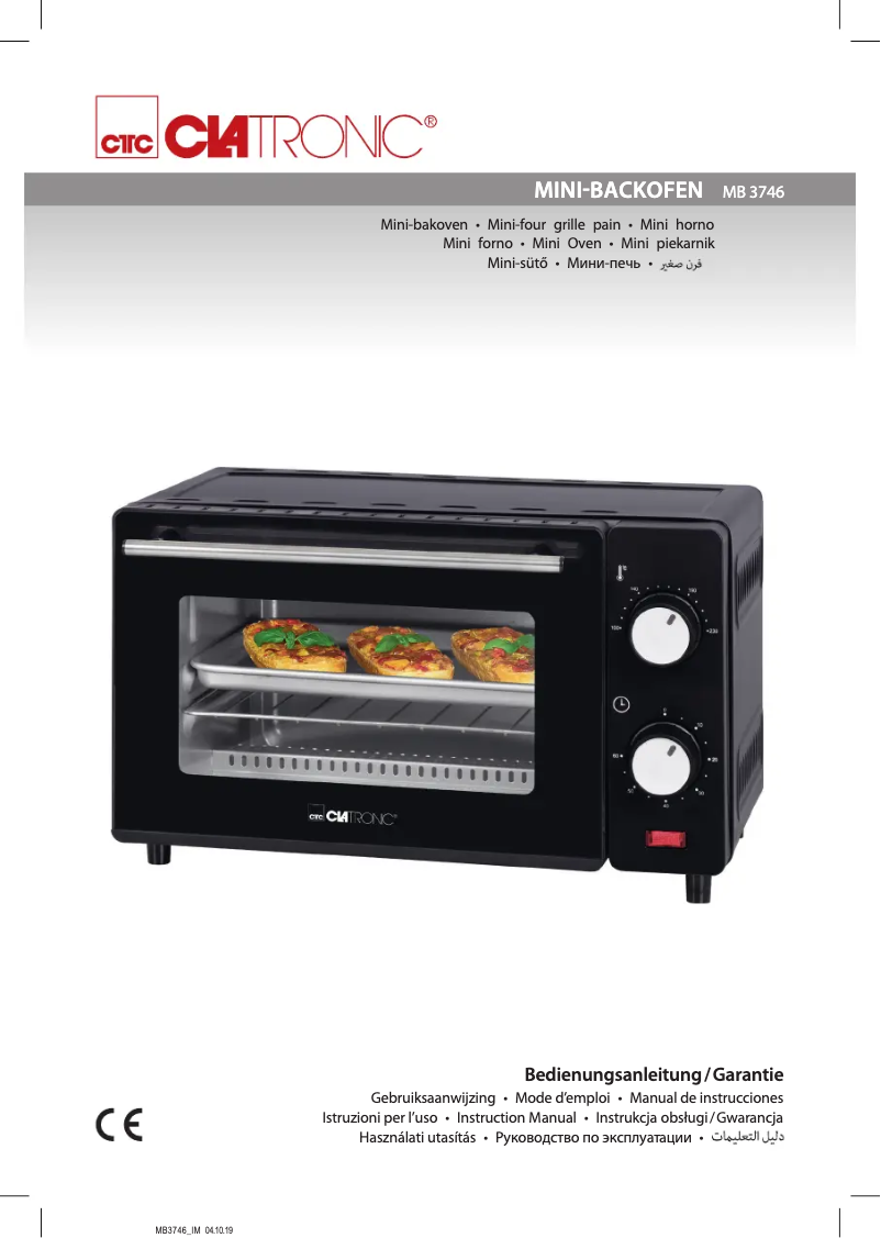 Page 1 de la notice Manuel utilisateur Clatronic MB 3746