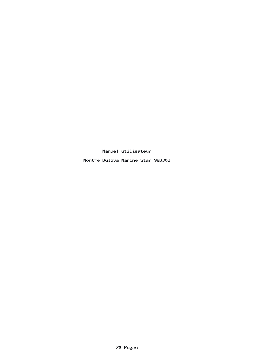 Page 1 de la notice Manuel utilisateur Bulova Marine Star 98B302