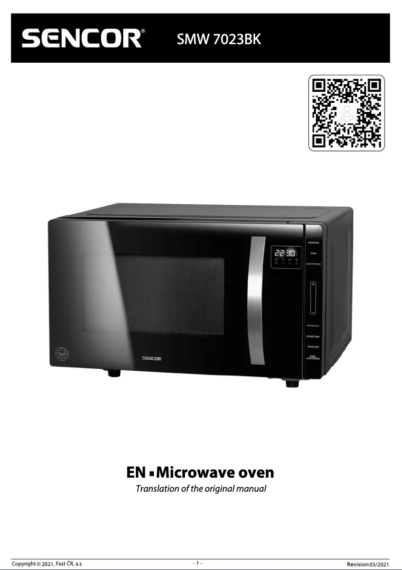 Page 1 de la notice Manuel utilisateur Sencor SMW 7023BK