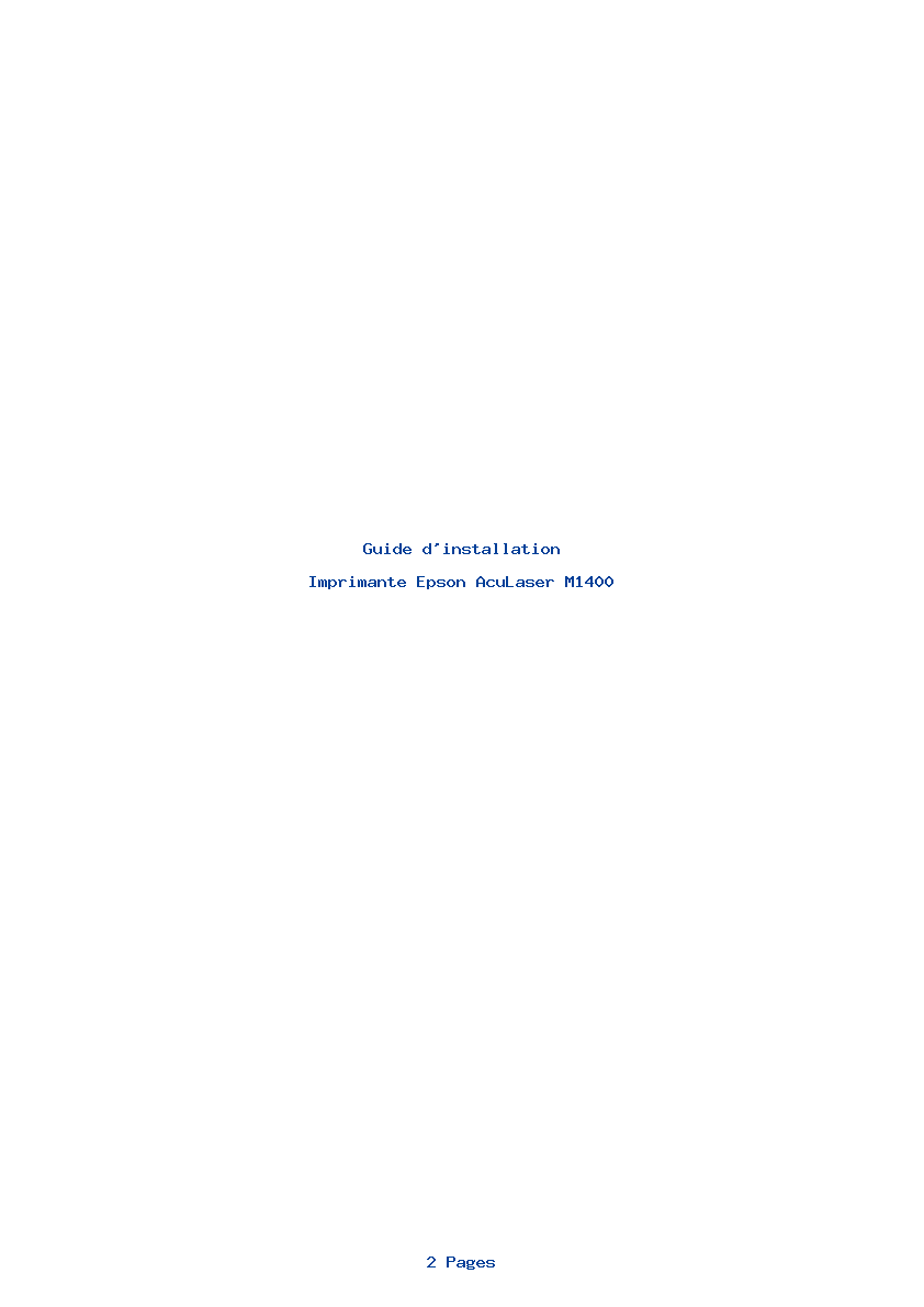 Page 1 de la notice Guide d'installation Epson AcuLaser M1400