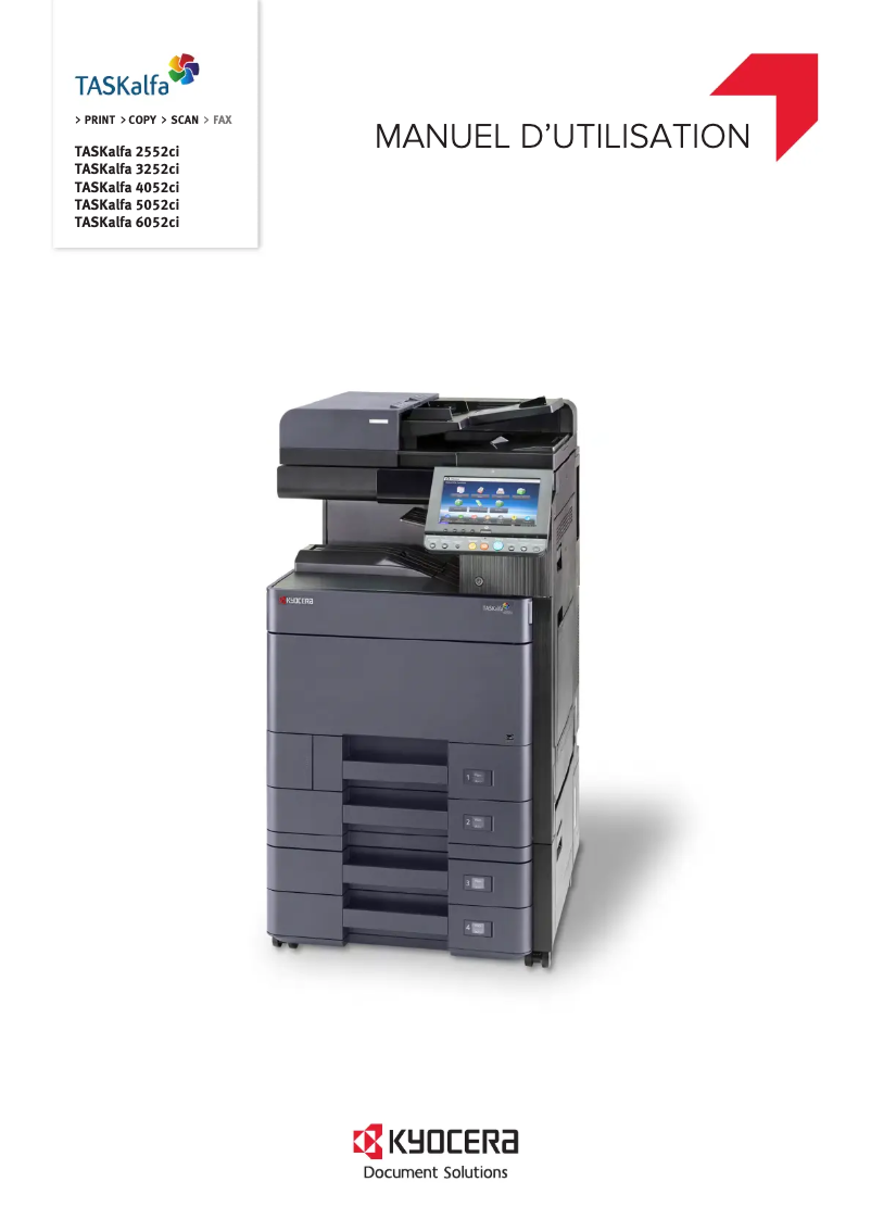 Page 1 de la notice Manuel utilisateur Kyocera TASKalfa 2552ci