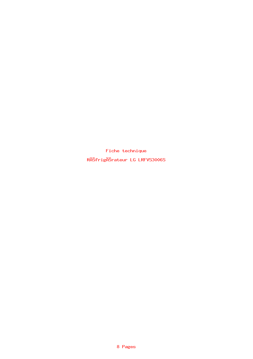 Image de la première page du manuel de l'appareil LRFVS3006S