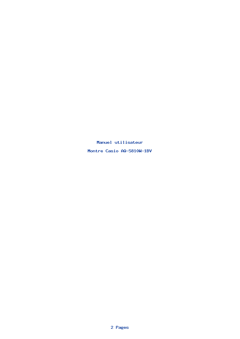 Page 1 de la notice Manuel utilisateur Casio AQ-S810W-1BV