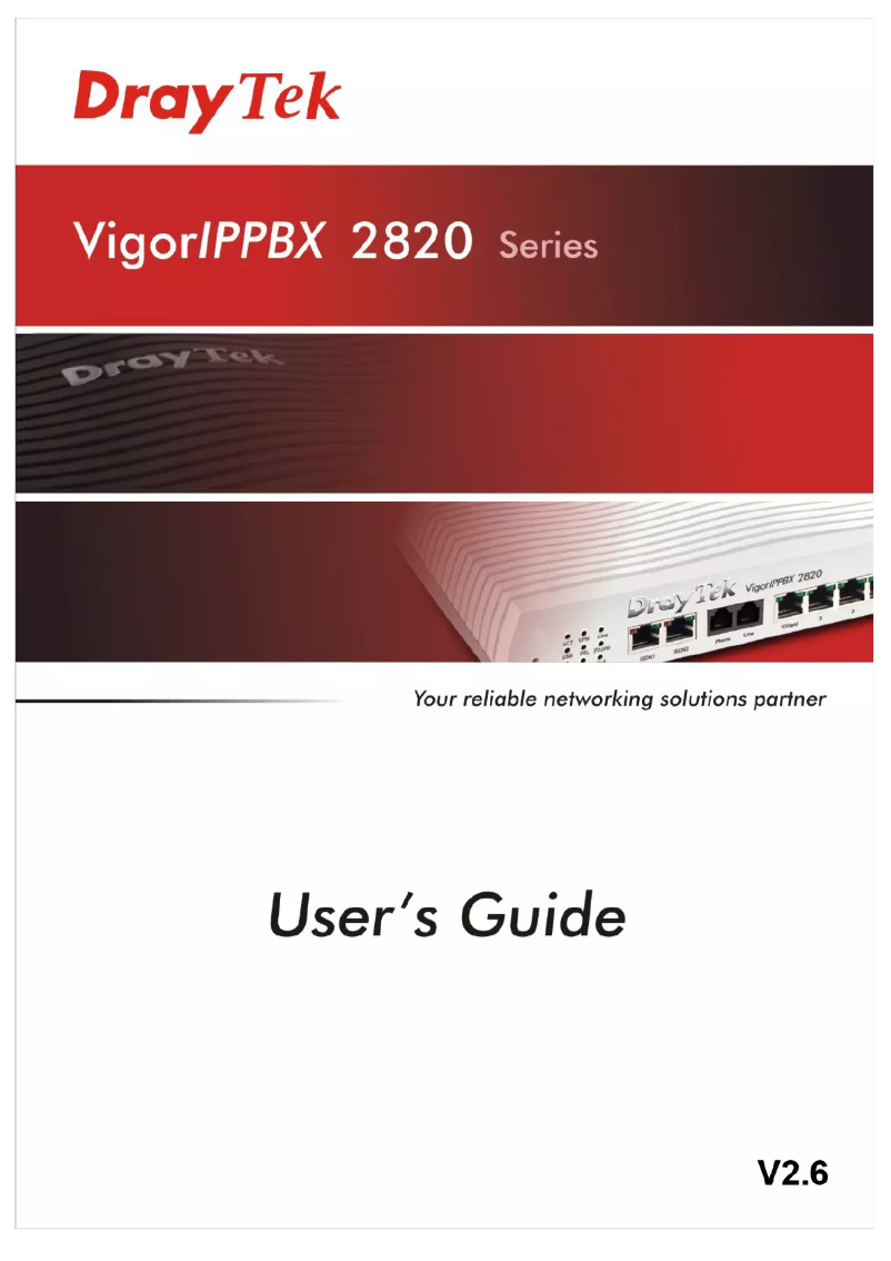 Page 1 de la notice Manuel utilisateur Draytek VigorIPPBX 2820