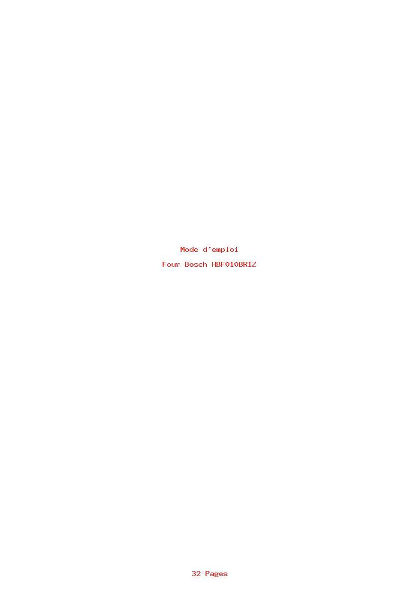 Page 1 de la notice Mode d'emploi Bosch HBF010BR1Z