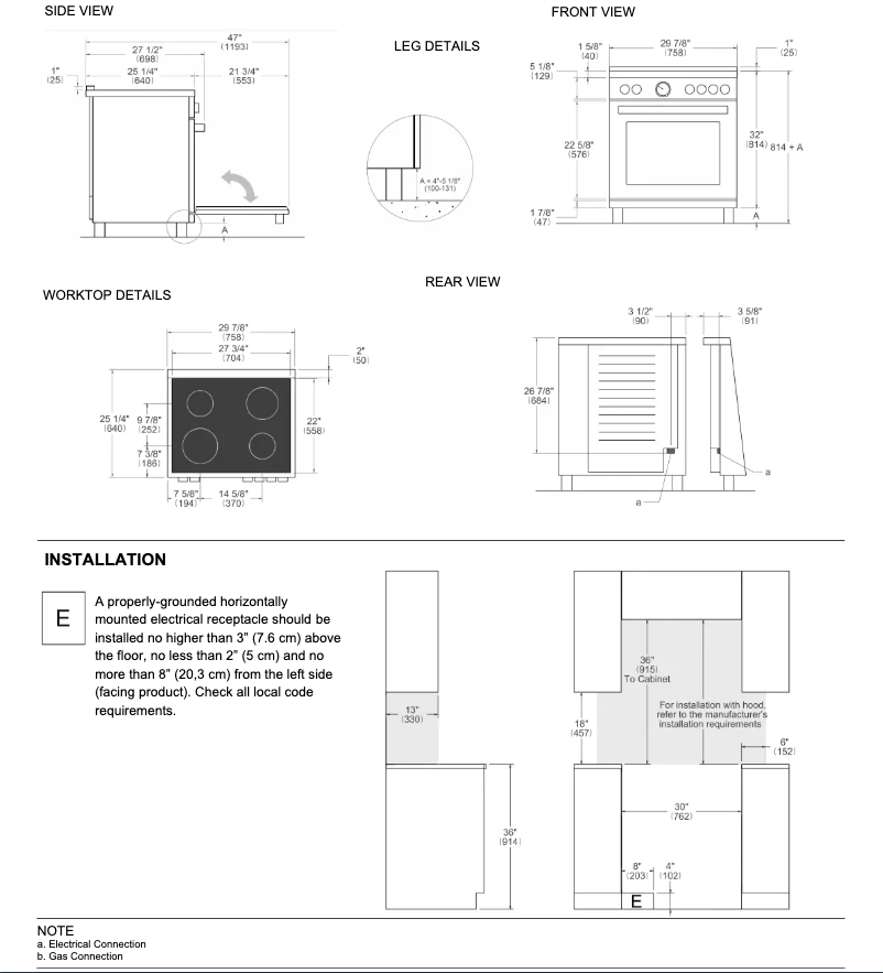 Page 1 de la notice Guide d'installation Bertazzoni MAS304CEMXV