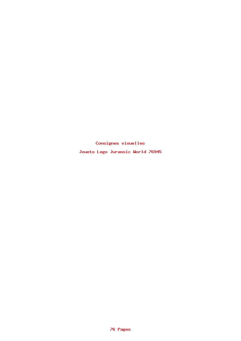Page 1 de la notice Consignes visuelles Lego Jurassic World 76945