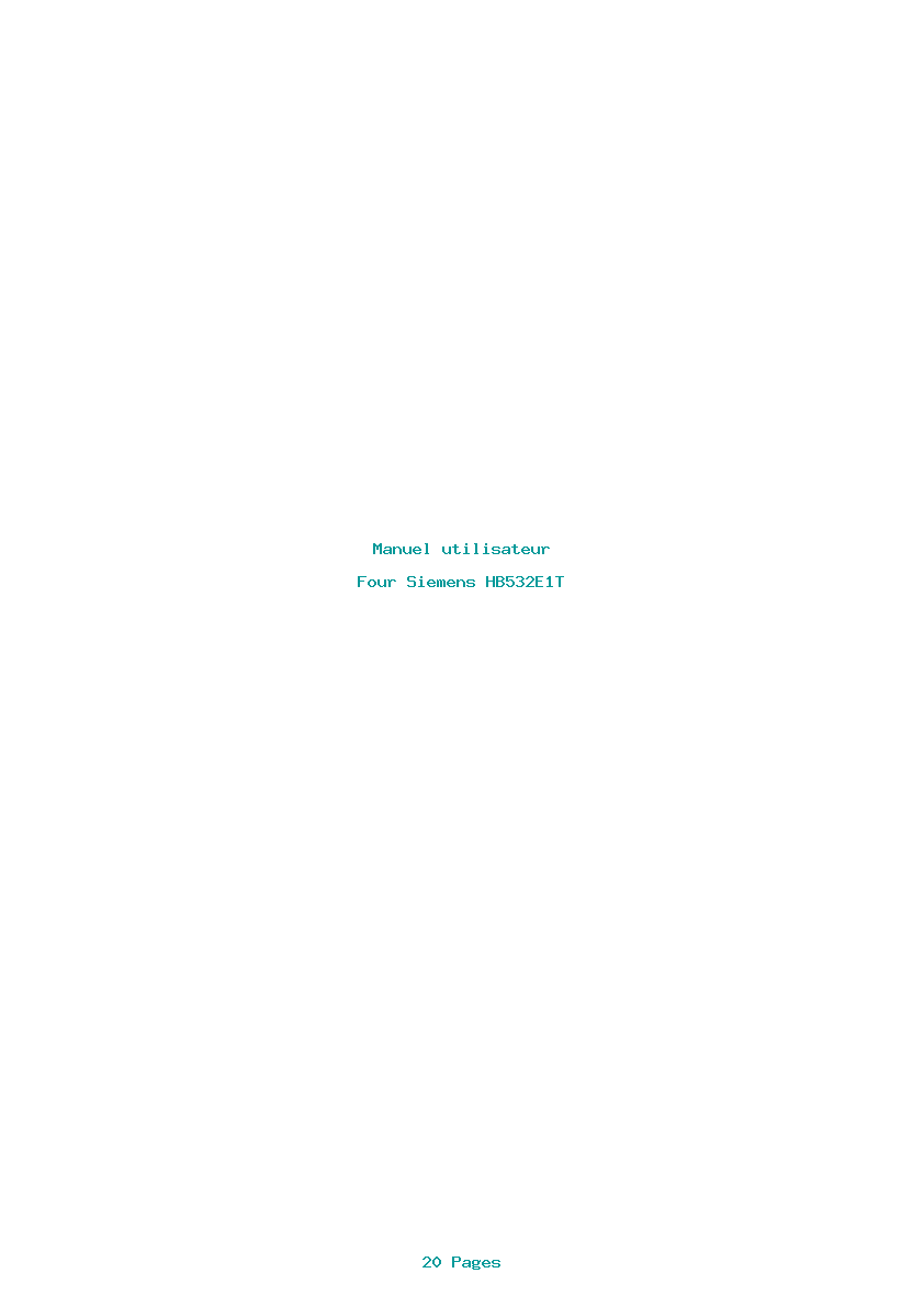 Page 1 de la notice Manuel utilisateur Siemens HB532E1T