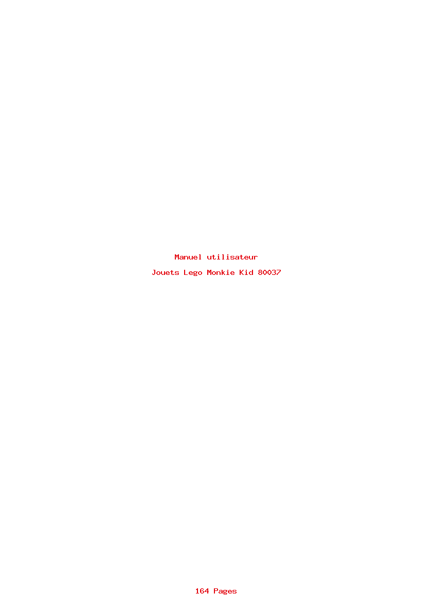 Page 1 de la notice Manuel utilisateur Lego Monkie Kid 80037