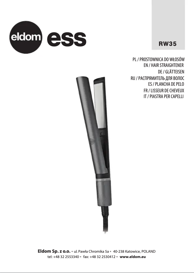 Page 1 de la notice Manuel utilisateur Eldom Ess RW35