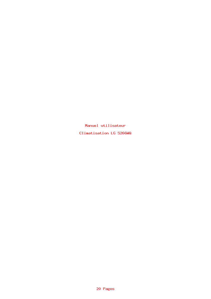 Page 1 de la notice Manuel utilisateur LG S266WQ