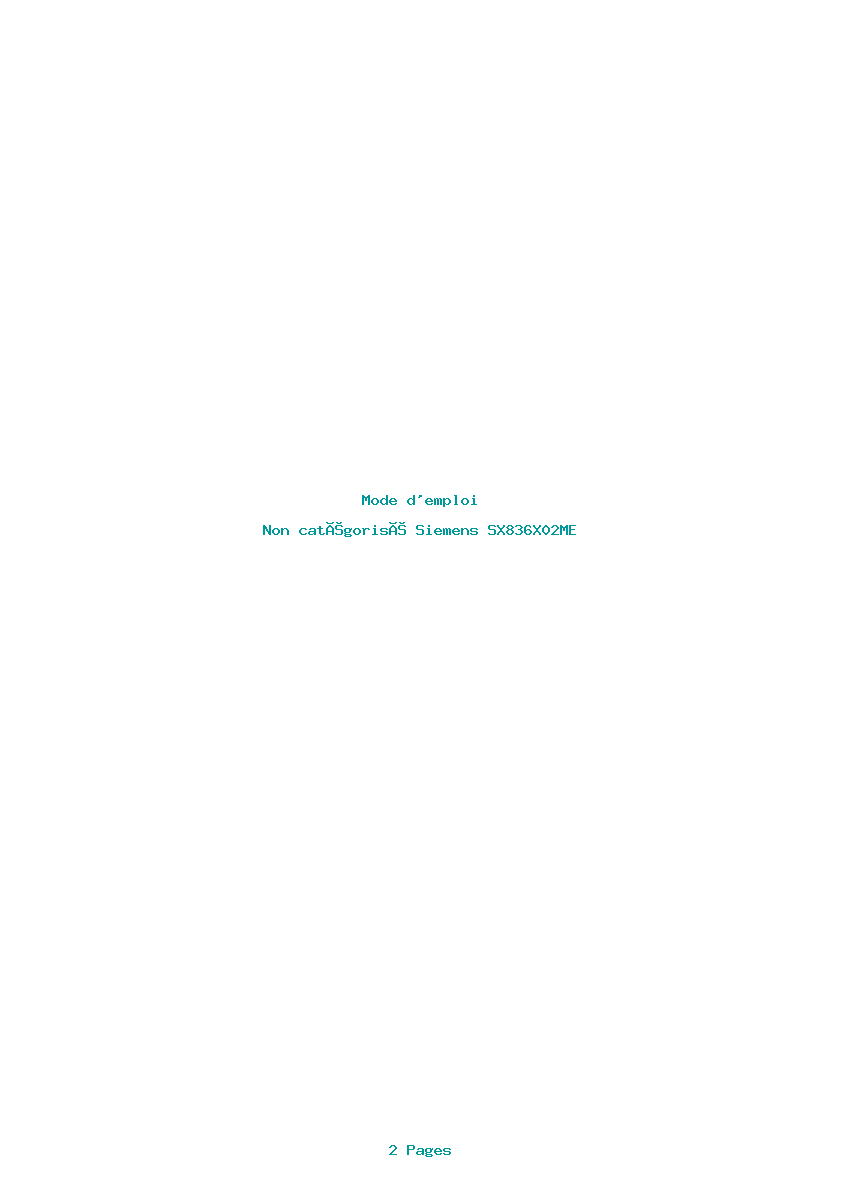 Page 1 de la notice Mode d'emploi Siemens SX836X02ME