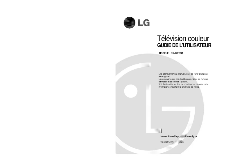 Page 1 de la notice Manuel utilisateur LG RU-27FB30