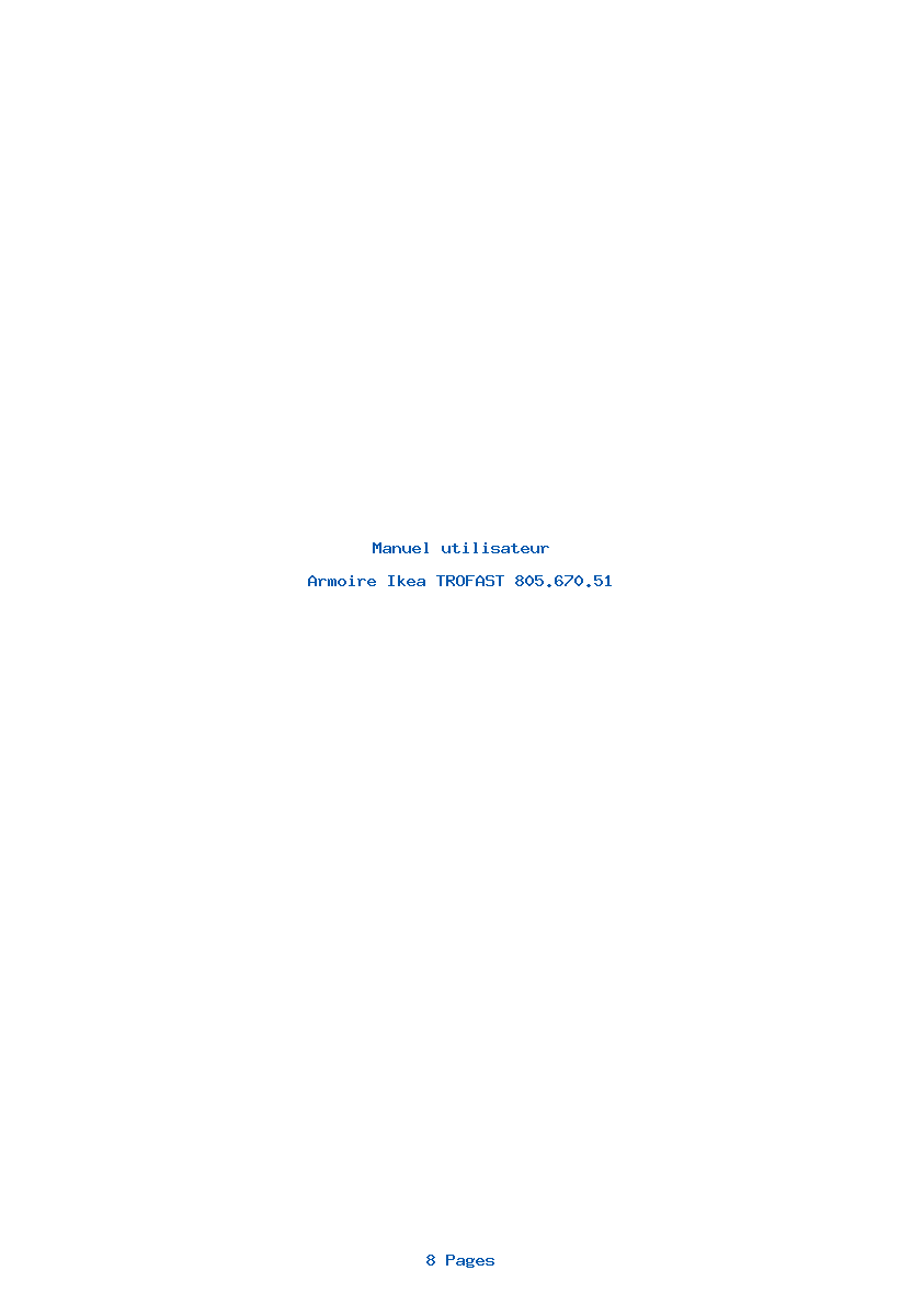 Page 1 de la notice Manuel utilisateur Ikea TROFAST 805.670.51