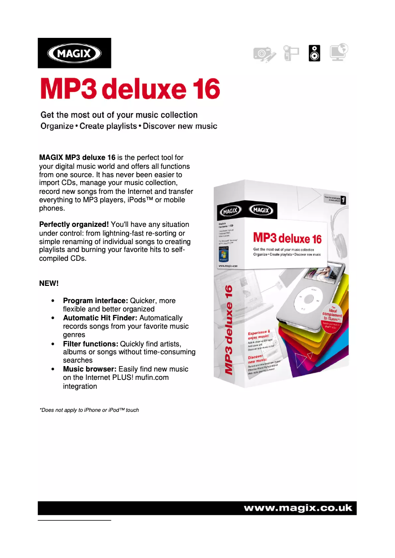 Page 1 de la notice Manuel utilisateur Magix MP3 Maker 16