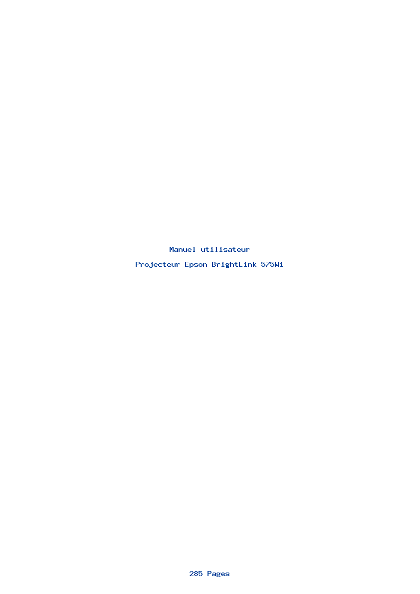 Page 1 de la notice Manuel utilisateur Epson BrightLink 575Wi