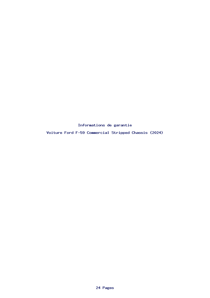 Page 1 de la notice Informations de garantie Ford F-59 Commercial Stripped Chassis (2024)