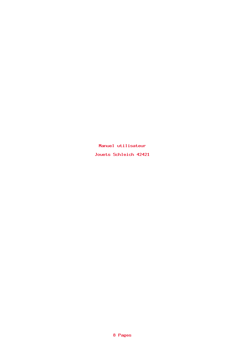 Page 1 de la notice Manuel utilisateur Schleich 42421