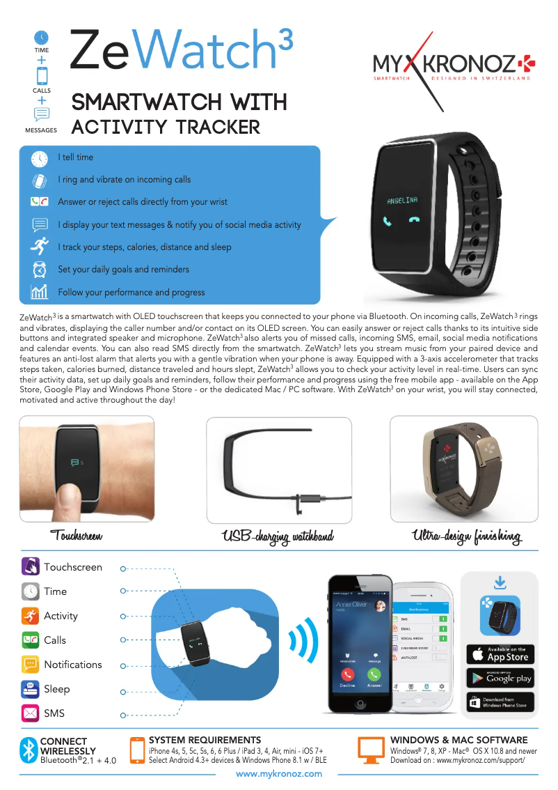 Image de la première page du manuel de l'appareil ZeWatch 3