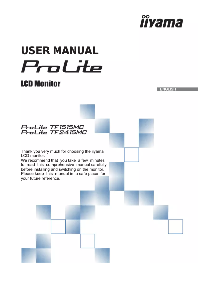 Page 1 de la notice Manuel utilisateur Iiyama ProLite TF1515MC-B1