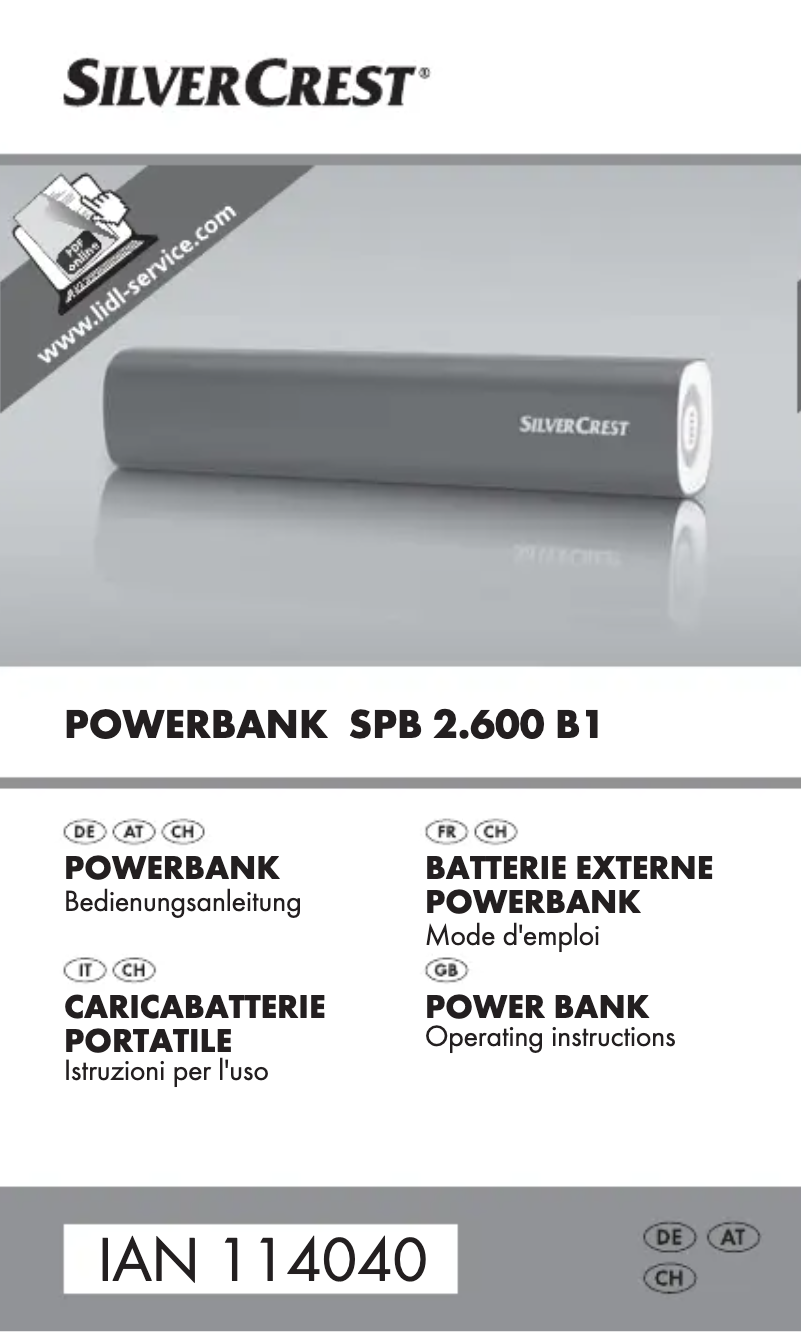 Página 1 del manual Manual de usuario SilverCrest SPB 2.600 B1
