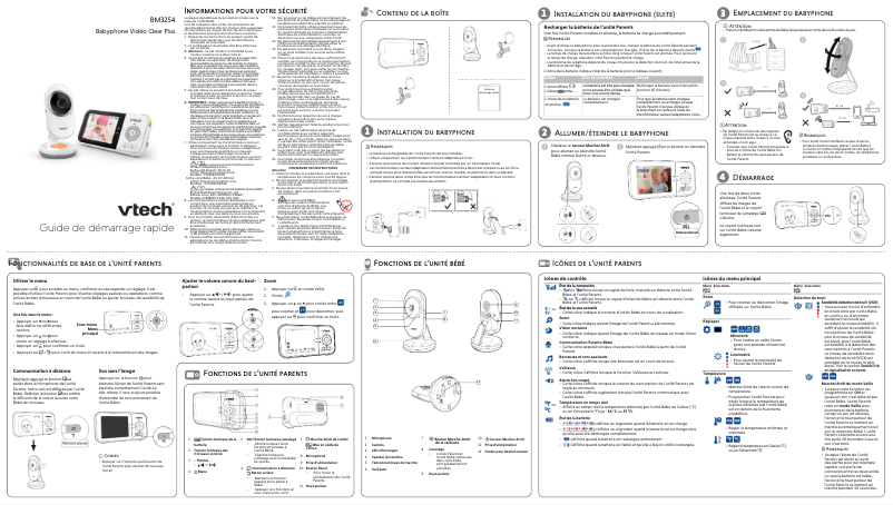 Page 1 de la notice Manuel utilisateur Vtech Clear Plus BM3254