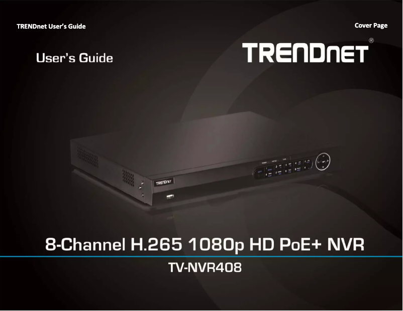Page 1 of the manual User Manual TRENDnet TV-NVR408