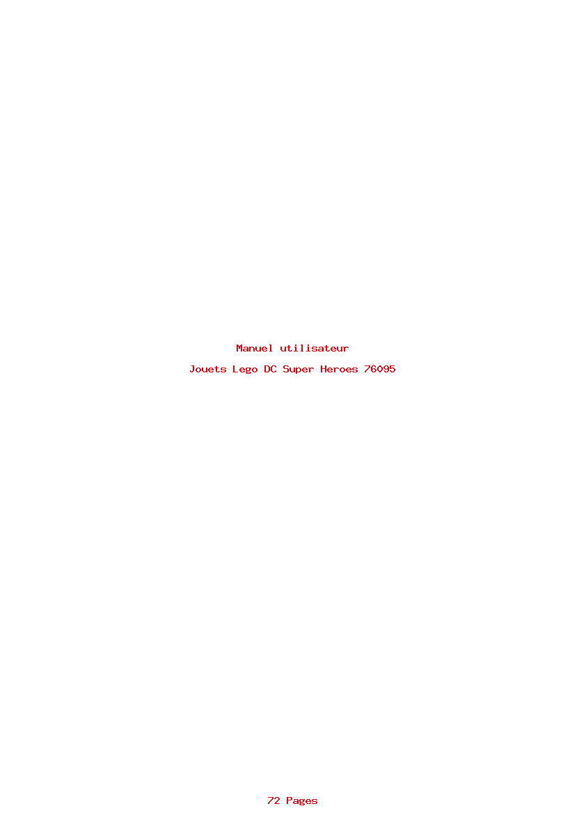 Page 1 de la notice Manuel utilisateur Lego DC Super Heroes 76095