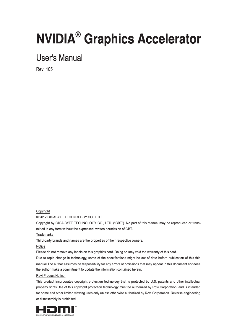 Page 1 de la notice Manuel utilisateur Gigabyte GV-N970WF3OC-4GD