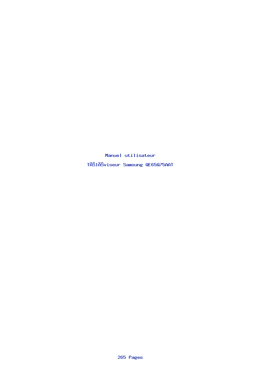 Page 1 de la notice Manuel utilisateur Samsung QE65Q75AAT