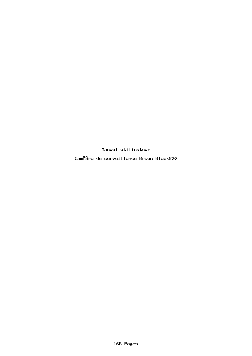 Page 1 de la notice Manuel utilisateur Braun Black820