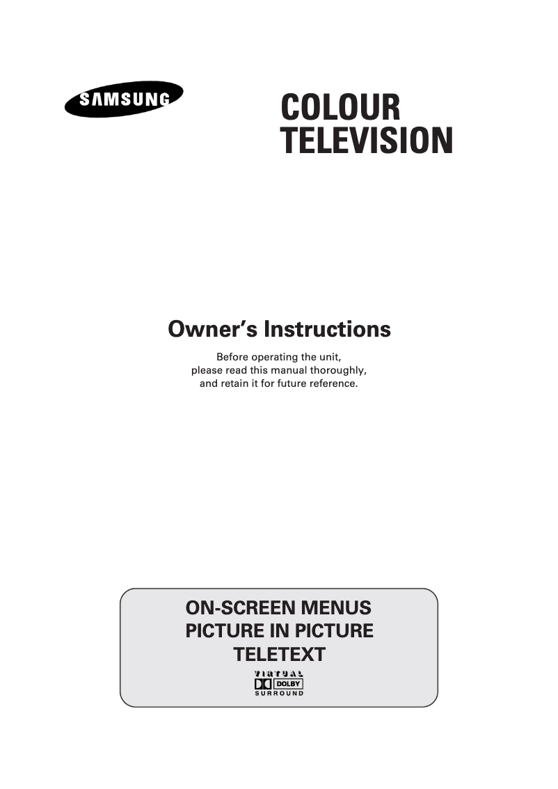 Page 1 de la notice Manuel utilisateur Samsung WS-32A1081G