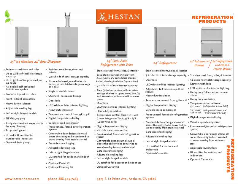 Page 1 de la notice Fiche technique Hestan GIML15