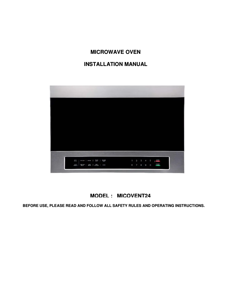 Page 1 de la notice Guide d'installation Porter & Charles EM038K6BD