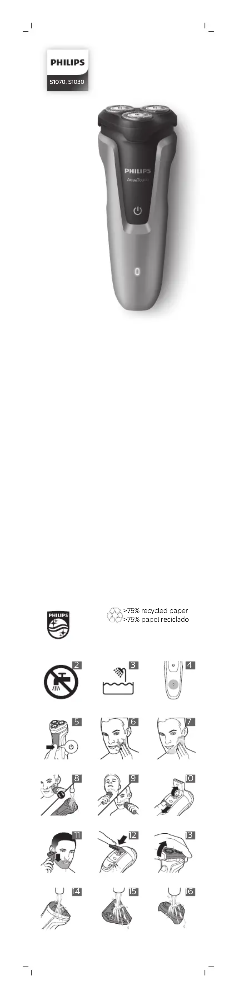Página 1 del manual Manual de usuario Philips AquaTouch S1070