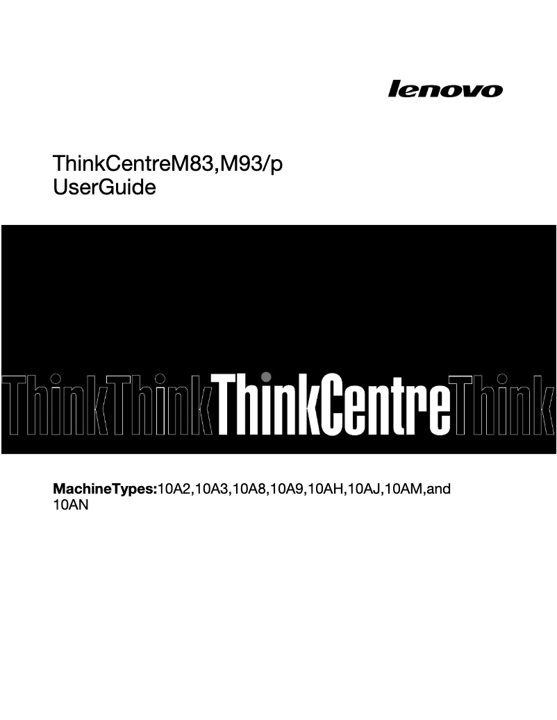 Page 1 of the manual User Manual Lenovo ThinkCentre M83