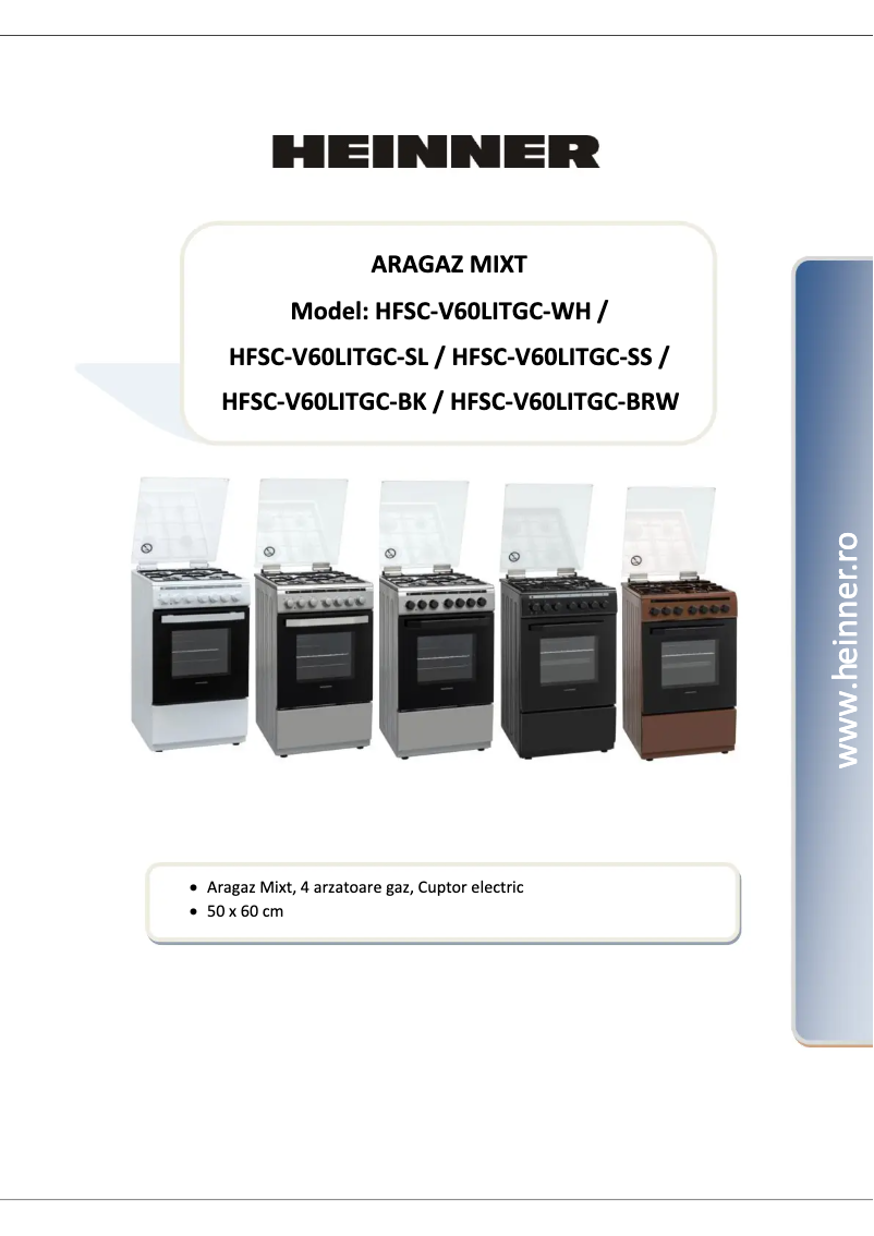 Page 1 de la notice Manuel utilisateur Heinner HFSC-V60LITGC-BRW