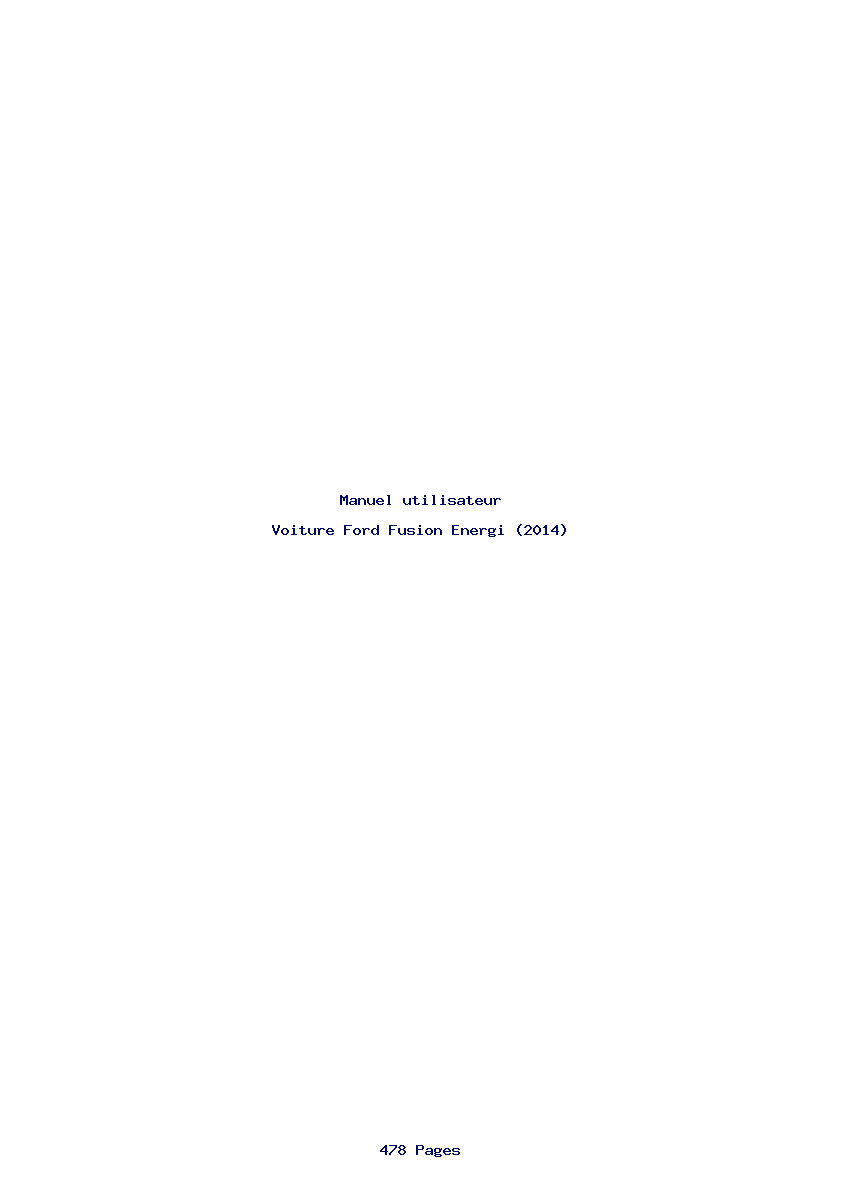 Page 1 de la notice Manuel utilisateur Ford Fusion Energi (2014)