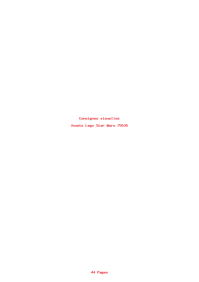 Page 1 de la notice Consignes visuelles Lego Star Wars 75535